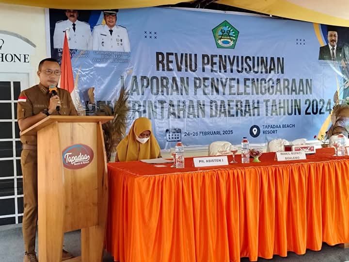 Wakil Bupati Kabupaten Boalemo, Sherman Moridu saat membuka penyusunan LPPD Tahun 2024