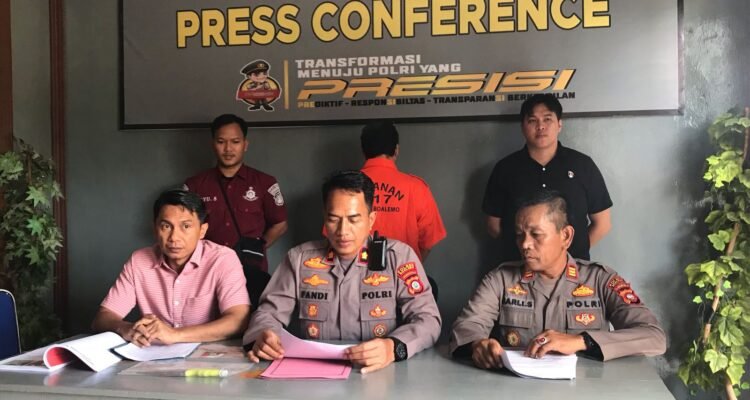 Konferensi pers Polres Boalemo, terkait penetapan tersangka RE dalam kasus pembunuhan yang dilakukan terhadap istrinya sendiri
