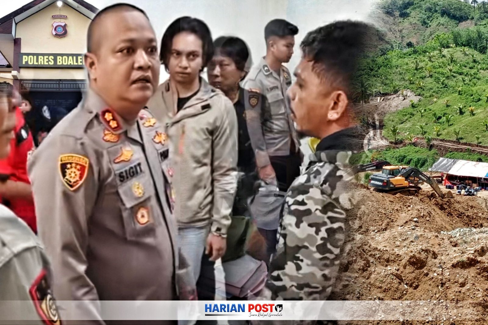 Potongan gambar adu mulut Pemilik alat berat PETI Boalemo dan Kapolres Boalemo