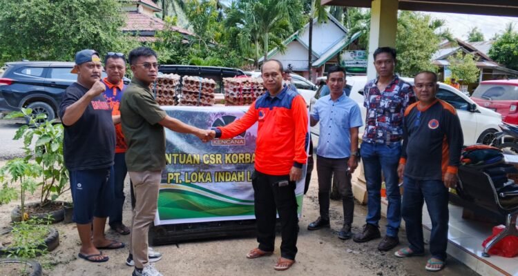 PT Loka Indah Lestari Salurkan Bantuan Kepada Korban Banjir Wanggarasi Melalui Posko Bencana
