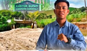 Aktivis Gorontalo, Abdul Razak Konoli soroti sikap Pemkab Gorontalo atas lambanya perbaikan jembatan rusak di desa Polohungo, kecamatan Tulangohula