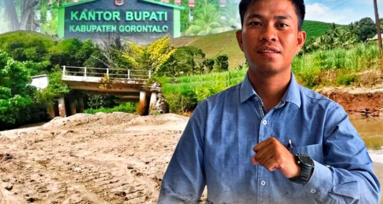 Aktivis Gorontalo, Abdul Razak Konoli soroti sikap Pemkab Gorontalo atas lambanya perbaikan jembatan rusak di desa Polohungo, kecamatan Tulangohula