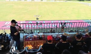 Ketua Askab PSSI Pohuwato Nasir Giasi Berikan Sambutan Pada Opening Ceremony Bupati Cup Pohuwato tahun 2025