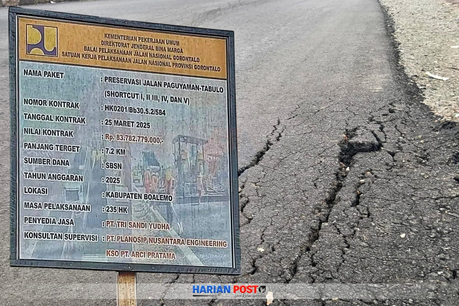 Proyek Jalan Paguyaman- Tabulo Boalemo