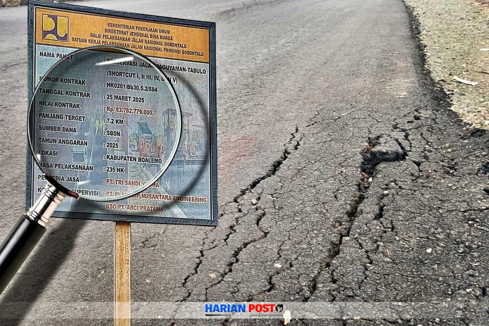 Perkejaan jalan Bypass Lahumbo oleh PT. Tri Sandy Yudha