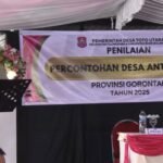 Sekretaris Daerah Bone Bolango, Iwan Mustapa saat menghadiri Penilaian Percontohan Desa Antikorupsi Provinsi Gorontalo di Desa Toto Utara, Kamis (9/10/2025). (F.AKP-Diskominfo)