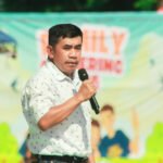 Direktur BJA Group, Zunaidi saat memberikan sambutan pada family gathering, Sabtu, 22 November2025 ( Foto Harianpost.id)