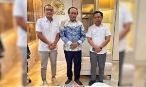 Wakil Bupati Boalemo, Lahmuddin Hambali didampingi Kadis PUPR, Supandra Nur temui Wakil Ketua Banggar DPR RI, Muhidin Said