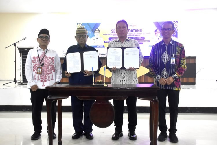 Penandatanganan Nota Kesepahaman (MoU) dan Perjanjian Kerja Sama itu dilakukan langsung oleh Bupati Bone Bolango, Ismet Mile dengan Bupati Minahasa Selatan, Franky Donny Wongkar