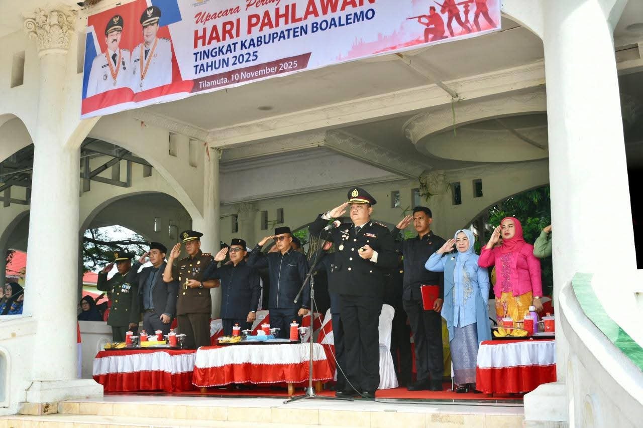 Kapolres Boalemo, AKBP Sigit Rahayudi, SIK Jadi Inspektur Upacara Hari Pahlawan