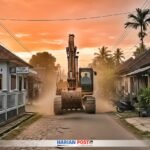 Lalu Lintas alat berat menuju lokasi PETI itu melalui Desa Sari Tani, Kecamatan Wonosari.