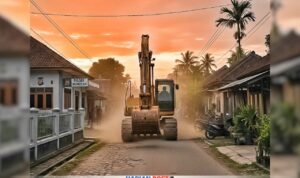 Lalu Lintas alat berat menuju lokasi PETI itu melalui Desa Sari Tani, Kecamatan Wonosari.