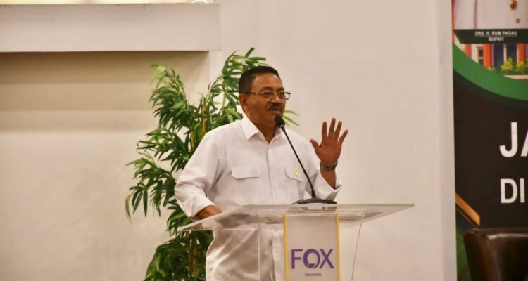 Bupati Boalemo, Rum Pagau membuka seleksi terbuka jabatan pimpinan tinggi Pratama. (Foto : Prokopim Pemda Boalemo)