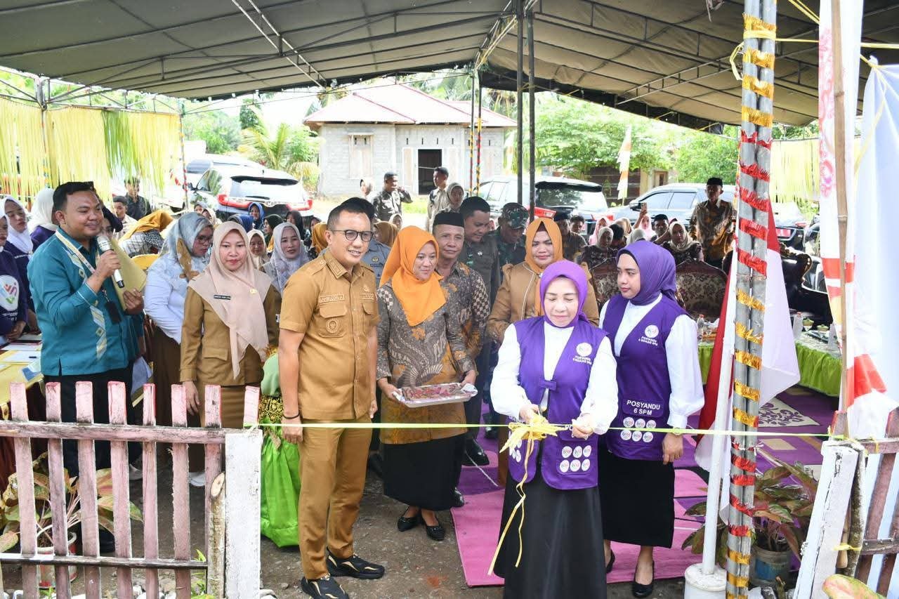Wakil Bupati Boalemo Lahmuddin Hambali menghadiri peluncuran secara serentak Implementasi Posyandu 6 bidang SPM di Lima Desa wilayah kerja Puskesmas Pangi, Kecamatan Dulupi, Selasa, 13 Januari 2026.