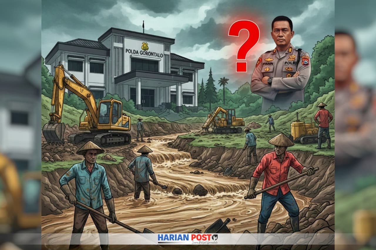 Ilustrasi Aktivitas Pertambangan Emas Dengan Menggunakan Excavator