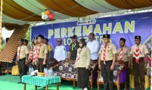 Wakil Bupati Boalemo, Lahmuddin Hambali hadiri kegiatan perkemahan lomba ketangkasan patriot muda se-gugus 4 gerakan Pramuka Kwartir Ranting Wonosari