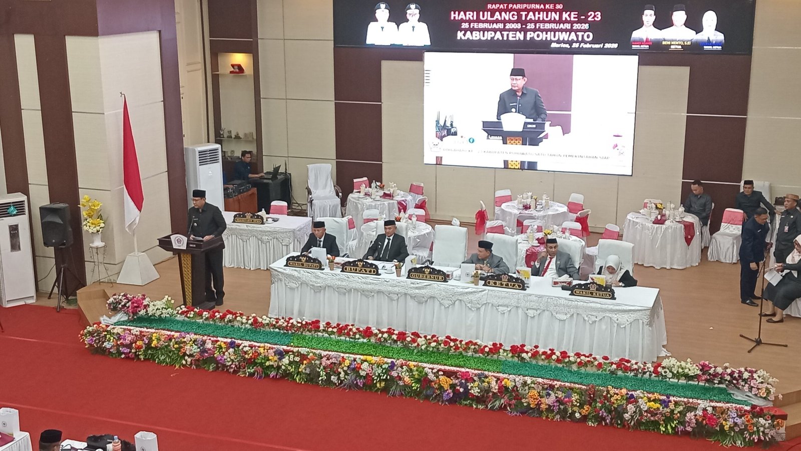 Gubernur Gorontalo Gusnar Ismail Sampaikan Sambutan Pada Paripurna Istimewa HUT ke 23 Pohuwato