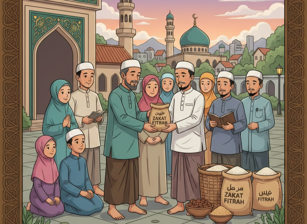 Ilustrasi Zakat Fitrah ( Google Gemini)