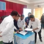 Penandatanganan MoU dilakukan langsung Kepala Dinas Pendidikan dan Kebudayaan Boalemo, Ahman Sarman bersama Manager branch Telkomsel Manado - Gorontalo, Irwan Qadri disaksikan langsung oleh Bupati Boalemo Rum Pagau
