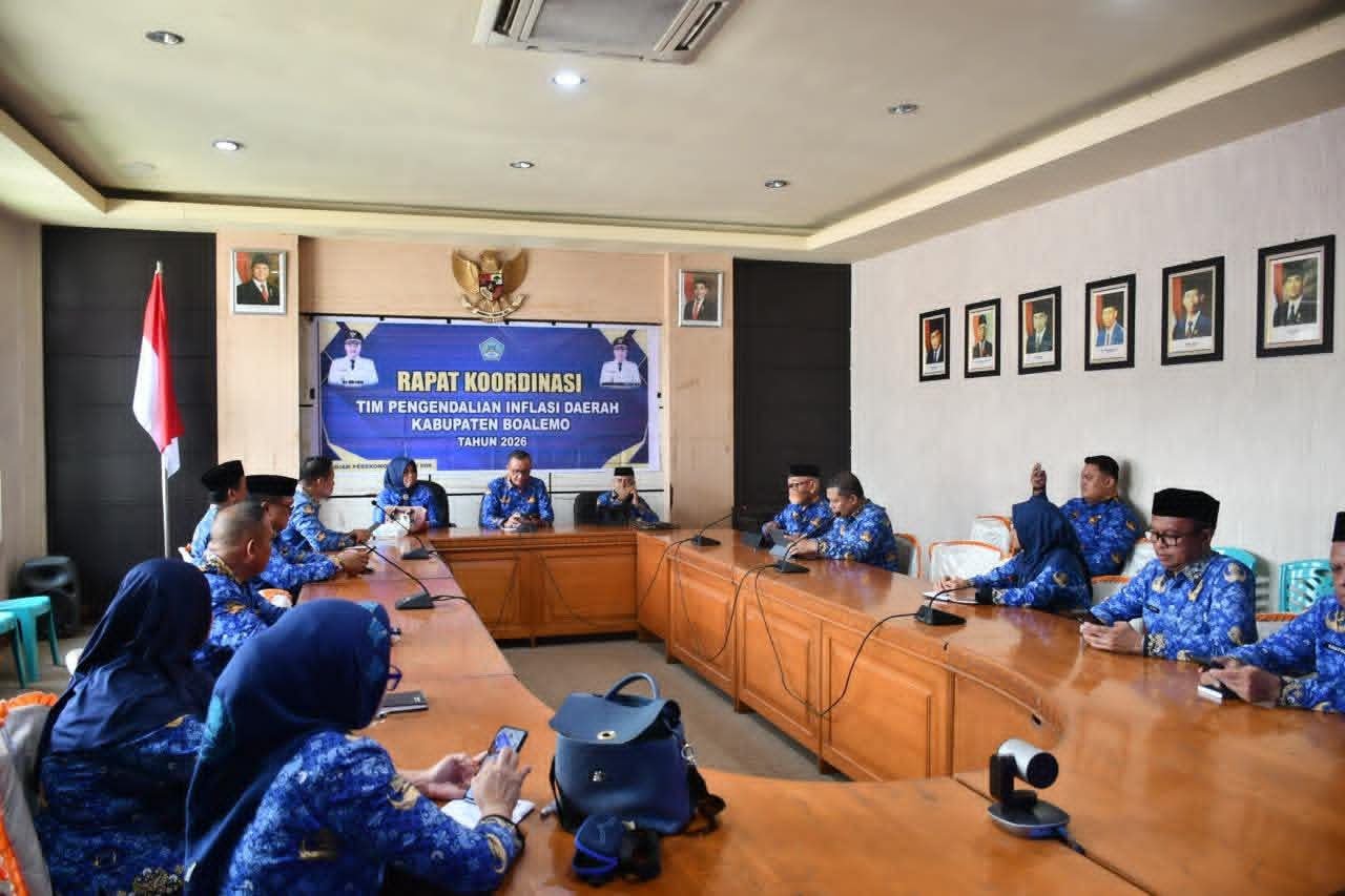Wakil Bupati Boalemo, Lahmuddin Hambali pimpinan rapat koordinasi tim pengendalian inflasi daerah