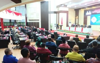 Suasana Rapat Paripurna Penyampaian Nota pengantar Laporan Keterangan Pertanggungjawaban (LKPJ) Kepala Daerah Kabupaten Pohuwato Tahun 2025. Kamis malam, 26 Maret 2026, di Ruang Rapat Paripurna DPRD.