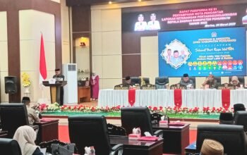 Rapat Paripurna Penyampaian Nota pengantar LKPJ, Kamis malam, 26 Maret 2026, di Ruang Rapat Paripurna DPRD.