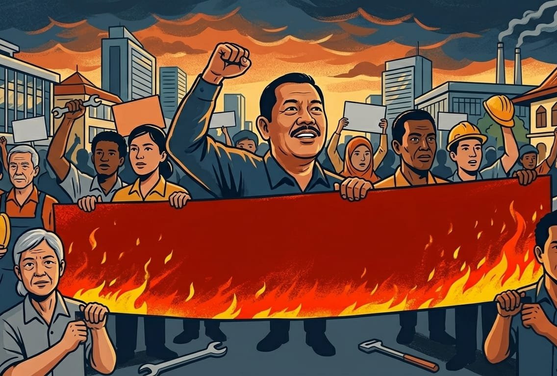 Ilustrasi Aksi May Day BARA API