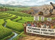 Masyarakat Menolak Kegiatan Pertambangan (Ilustrasi Dibuat Dengan Menggunakan AI)