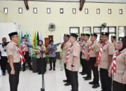 Wabup Lahmuddin Kukuhkan Pengurus Saka Adhyasta Pramuka Pemilu Cabang Boalemo