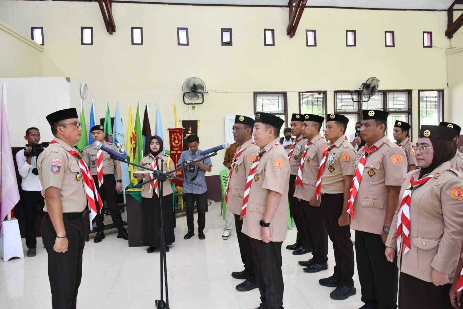 Pelantikan Pengurus Majelis Pembimbing Serta Pimpinan Rintisan Saka Adhyasta Pramuka Pemilu Cabang Boalemo. (Foto Prokopim)