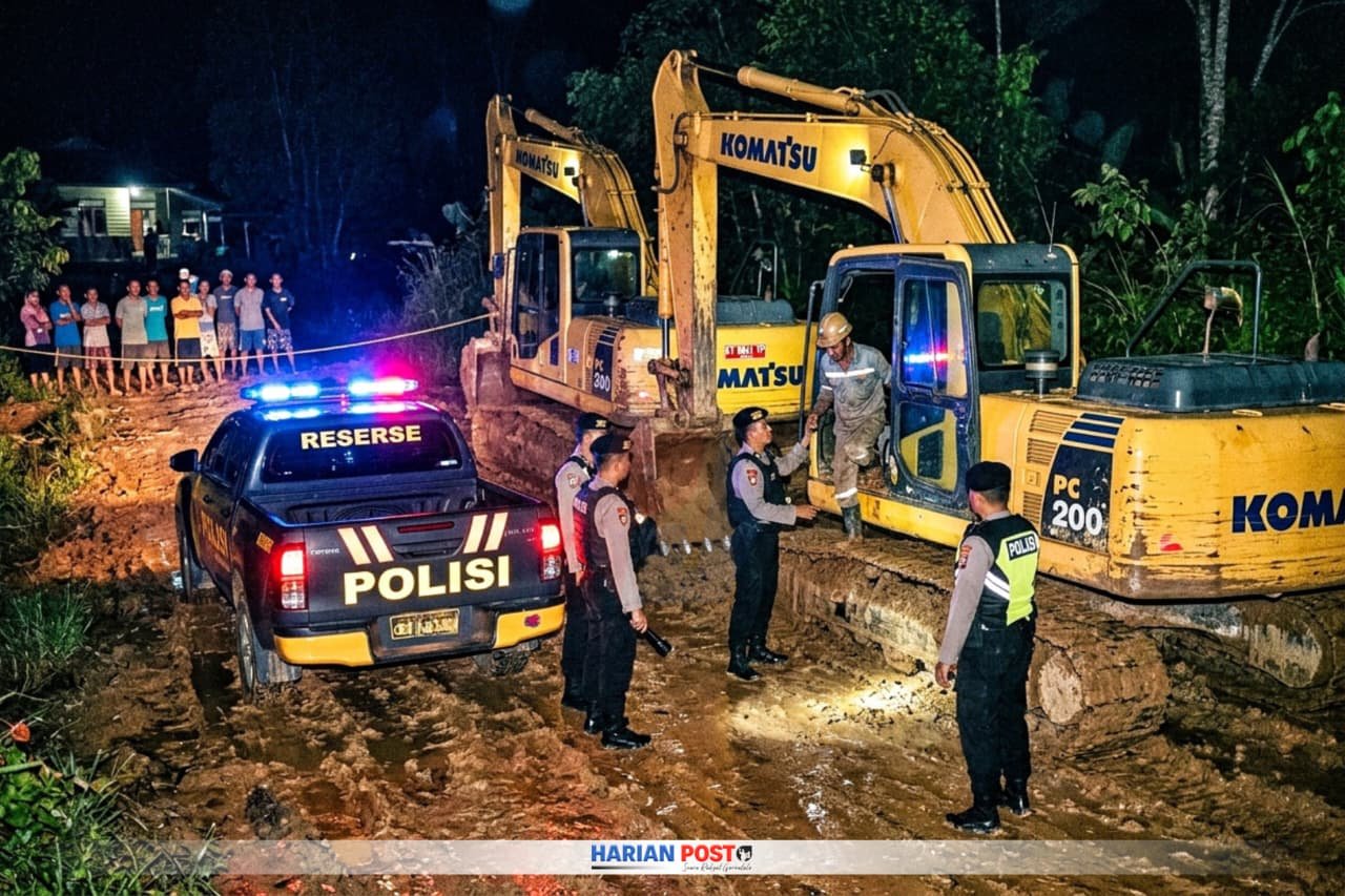 Ilustrasi Dugaan Polisi Amankan Dua Alat Berat Menuju PETI di Tangga Barito.