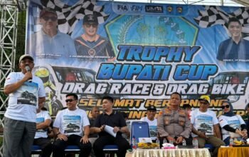 Bupati Boalemo Rum Pagau Sebut Event Drag Bike dan Drag Race Ajang Kompetisi Bagi Generasi Mudah Untuk Menyalurkan Bakat di Otomotif. (Sumber Foto: Mitro Nanto)