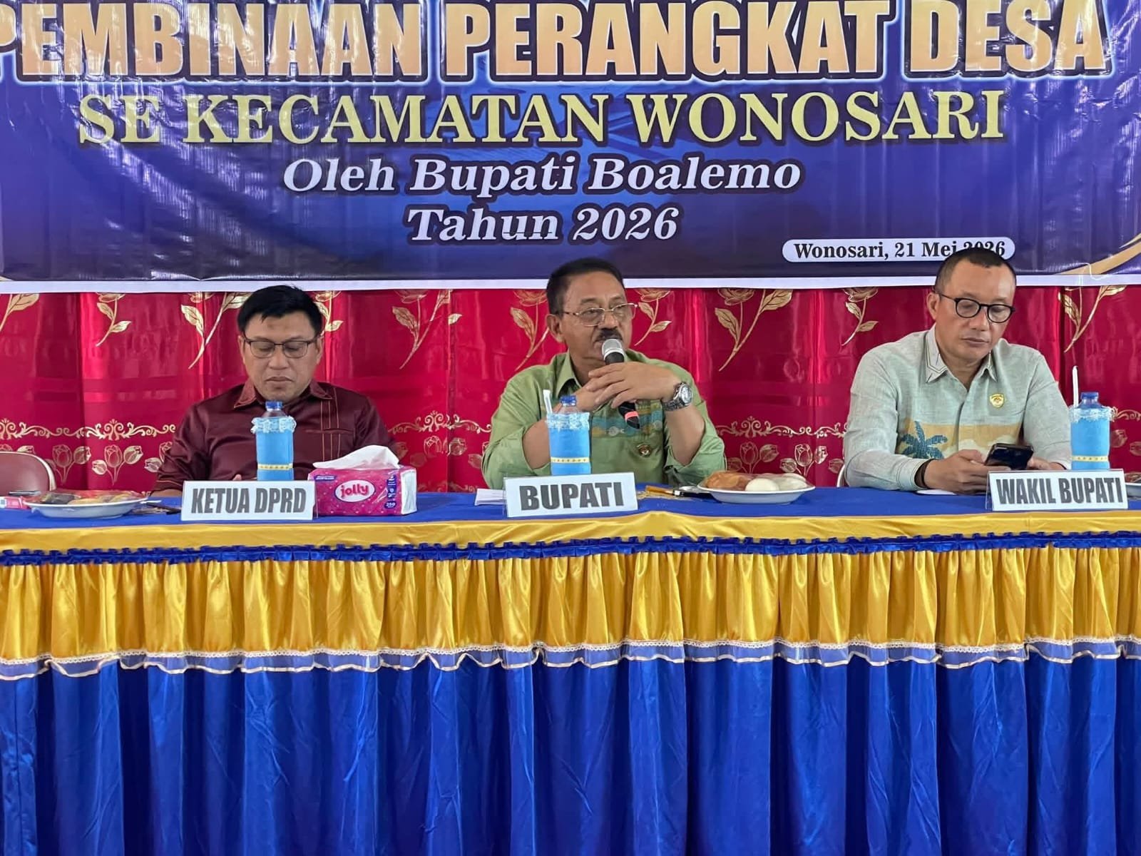 Pembinaan Perangkat Desa se-kecamatan Wonosari, Kamis 21 Mei 2026. (Sumber Foto: Prokopim)