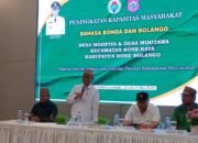 Bupati Bone Bolango, Ismet Mile Buka Kegiatan Peningkatan Kapasitas Masyarakat Bahasa Bonda dan Bolango. (Sumber Foto: Rizal)
