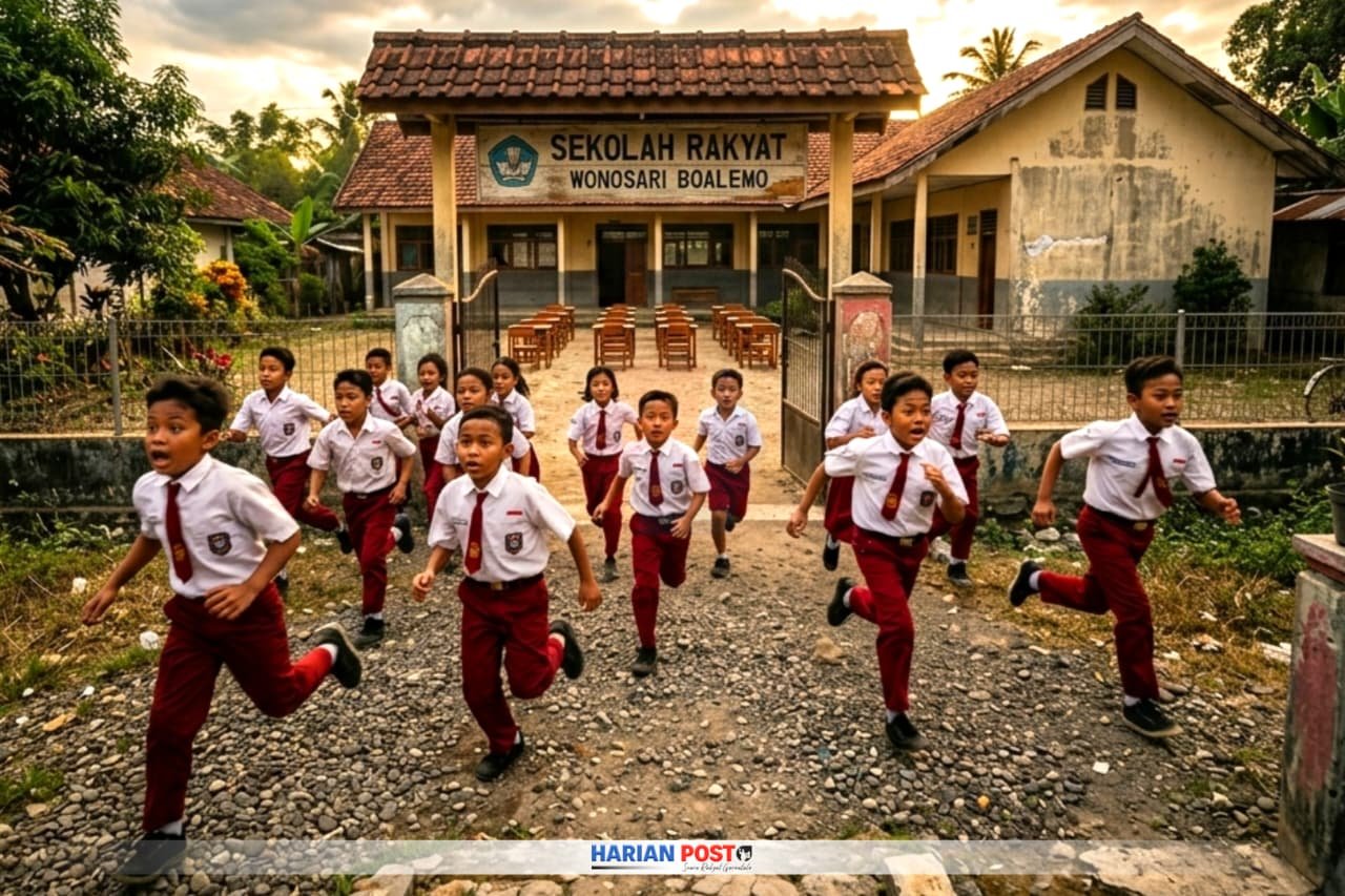 Ilustrasi Siswa Sekolah Rakyat Wonosari.