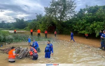 Polres Boalemo Terus Lakukan Pencarian Ayah Korban Hanyut di Manggulipa. (Sumber Foto: Polres Boalemo)
