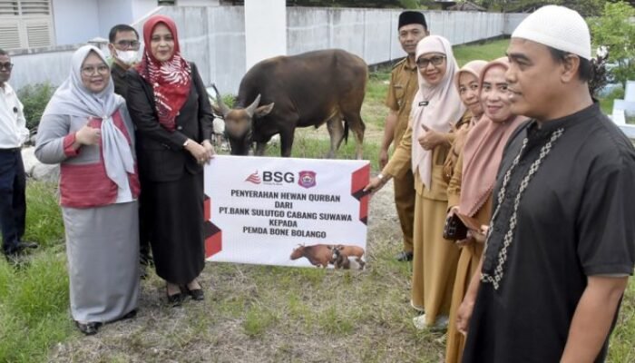 Bank SulutGo Serahkan Bantuan Hewan Kurban Untuk Pemkab Bone Bolango
