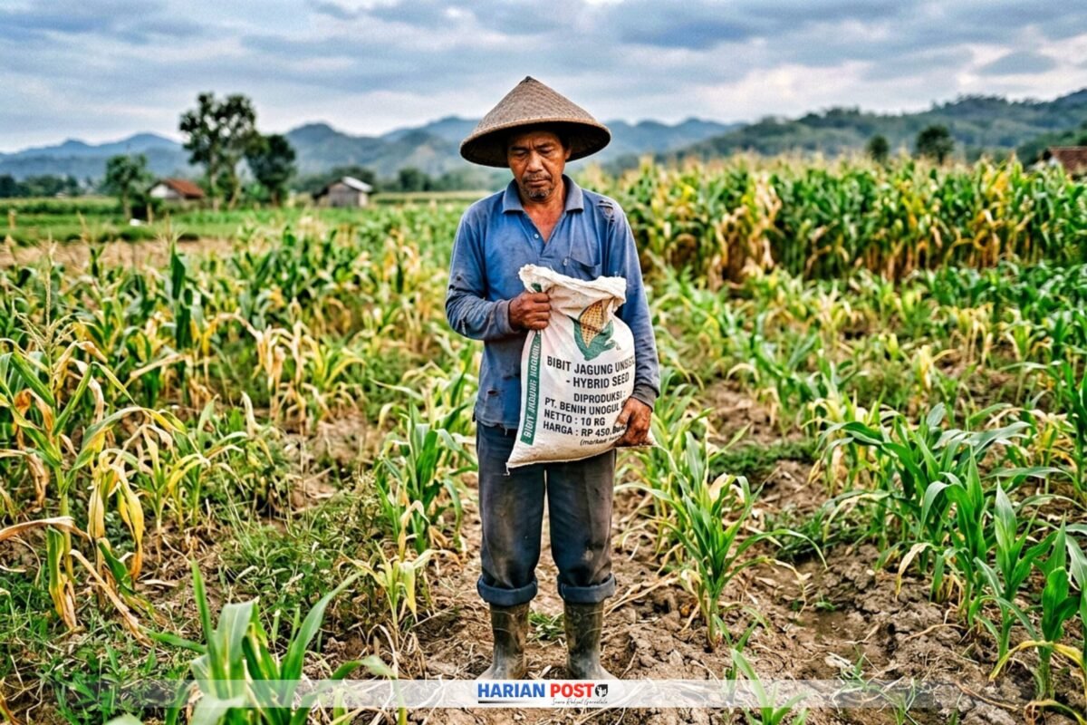 Ilustrasi petani jagung