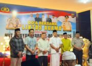 Ketua DPRD Pohuwato Beni Nento (Tengah) hadiri doa bersama dalam rangka HUT Bhayangkara di Polres Pohuwato