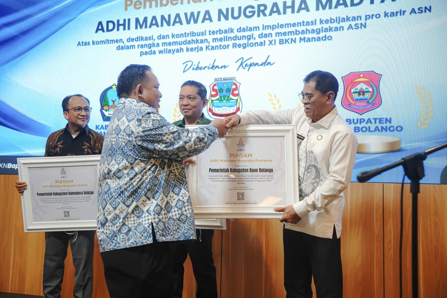 Bone Bolango Sukses Menyabet Penghargaan Adhi Manawa Nugraha Pratama dari BKN