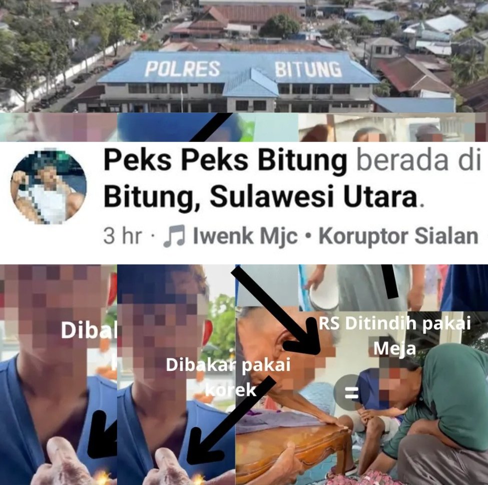 Kolase foto screenshot FB/SA/Polres Bitung