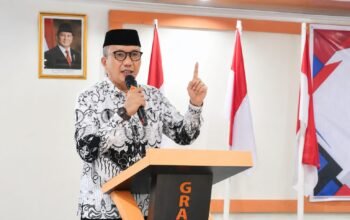 Wakil Bupati Boalemo, Lahmuddin Hambali Saat Membuka Pelatihan Kapasitas Pengurus PGRI Boalemo.(Sumber Foto: Prokopim)