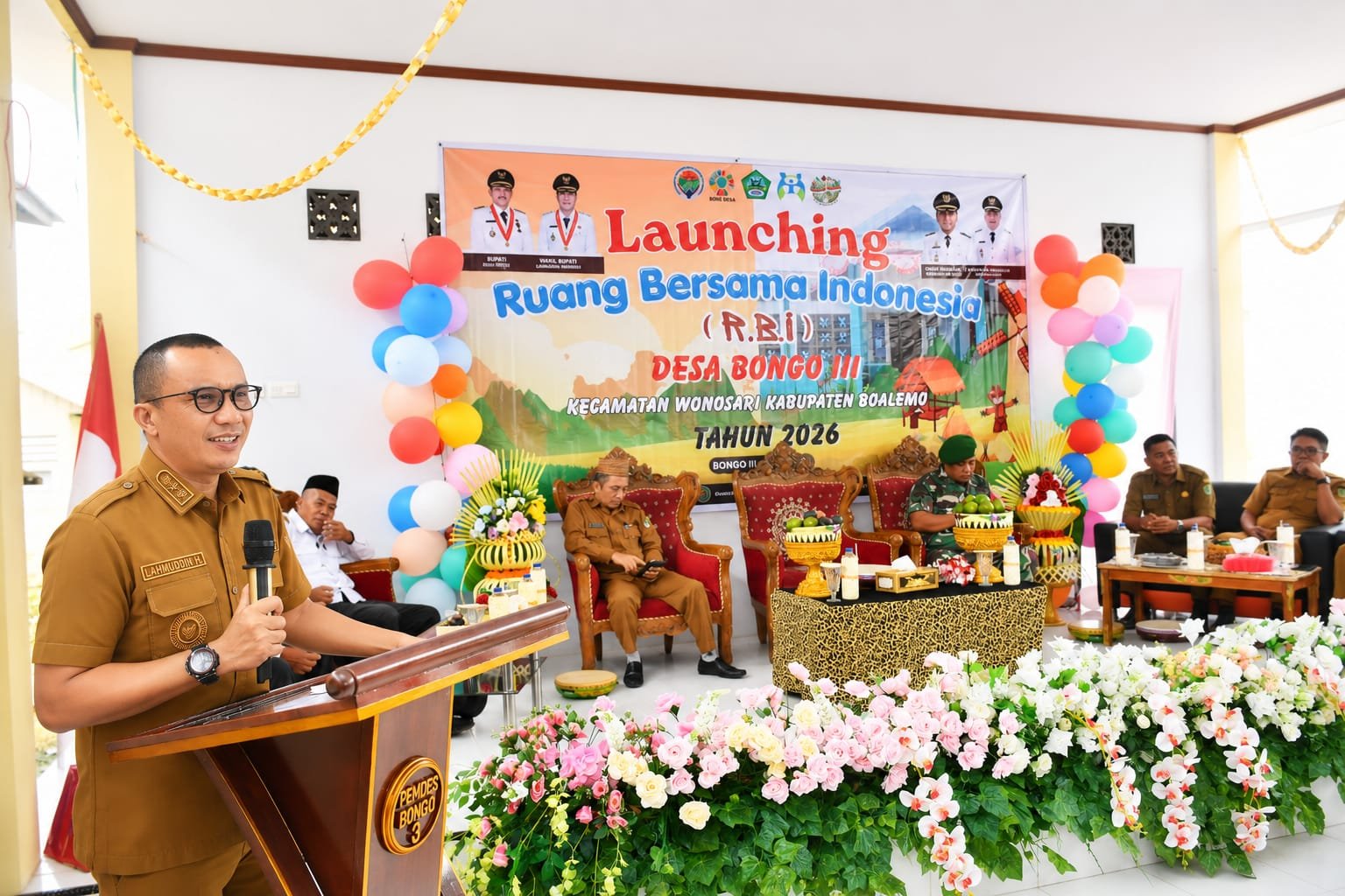 Wabup Lahmuddin Hambali Resmi Luncurkan Desa Ramah Perempuan dan Peduli Anak di Bongo III. (Foto Prokopim)