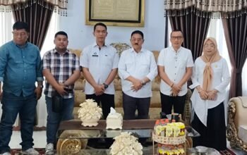 Bupati Boalemo, Rum Pagau bersama Wakil Bupati Boalemo, Lahmuddin Hambali Terima Kunjungan Tim PPK KNMP.(Foto Prokopim)