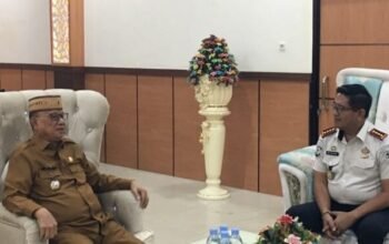 Bupati Bone Bolango, Ismet Mile, menerima kunjungan silaturahmi Kepala Lapas (Kalapas) Kelas IIA Gorontalo, Junaidi Rison