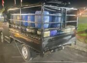 Mobil yang Mengangkut 71 jerigen BBM Solar yang diamankan Intel Kodam XIII Merdeka diserahkan ke Mapolres Pohuwato