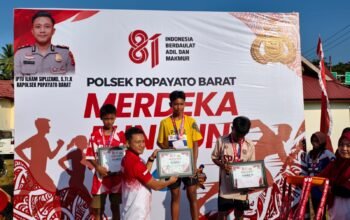 Tumbuhkan Semangat Nasionalisme, Fun Run Polsek Popayato Barat Sukses Digelar