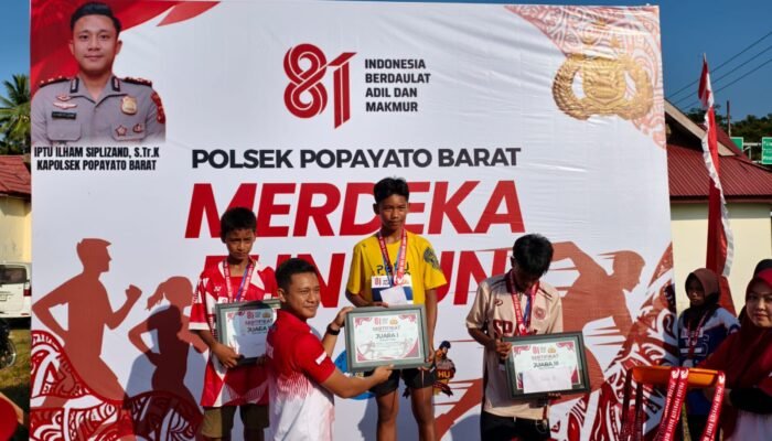 Tumbuhkan Semangat Nasionalisme, Fun Run Polsek Popayato Barat Sukses Digelar