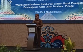 Sekda Bone Bolango Berikan Sambutan Pada Forum koordinasi percepatan akses Tulobolo - Pinogu