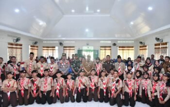 Pelepasan Kontingen Pramuka Boalemo ke Jamnas Cibubur. (Sumber Foto Prokopim Boalemo)
